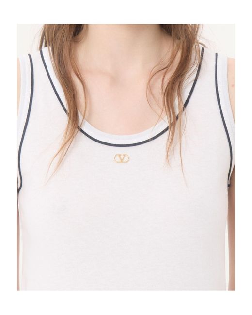 Valentino White Cotton Jersey Top