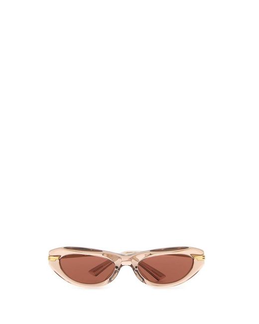 Bottega Veneta White Eyewear Classic Cat Eye Sunglasses