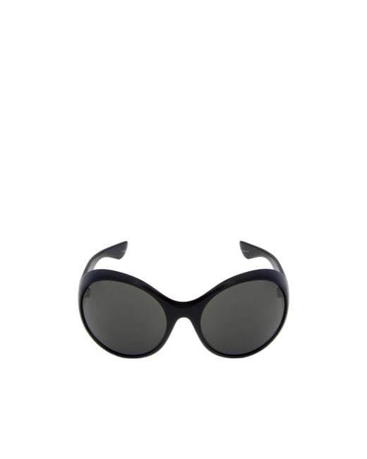 McQueen White Kate Round Sunglasses