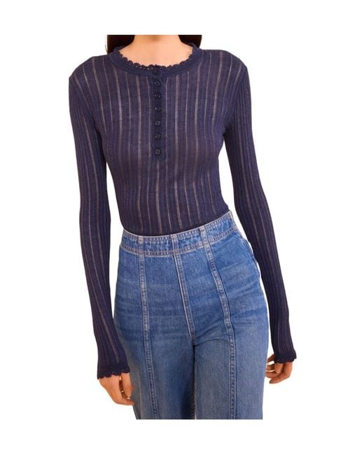 Ulla Johnson Blue Delia Top