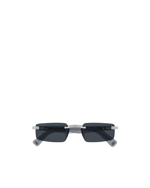 Cartier Blue Rectangular Frame Sunglasses for men