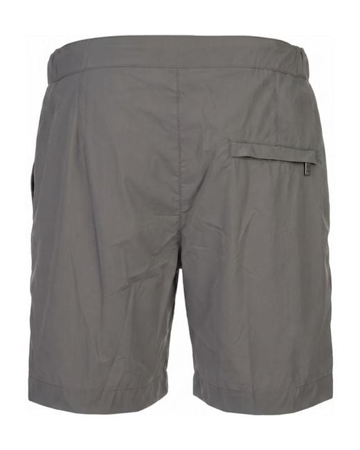 Fedeli Gray Drawstring Swim Trunks for men