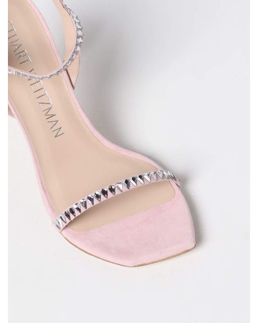 Stuart Weitzman Metallic Open-Toed High-Heeled Sandals