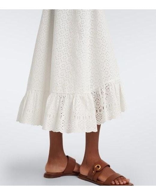 Ulla Johnson White Violetta Broderie Anglaise Midi Skirt