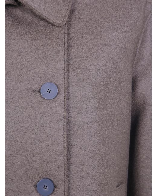 Harris Wharf London Purple Double-Breasted Coat