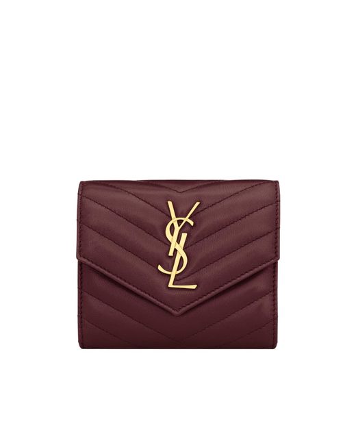 Saint Laurent Purple Trifold Wallet