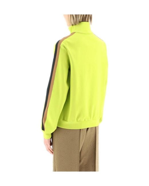 Tory Burch Yellow Side-Stripe Detail Sweatshirt