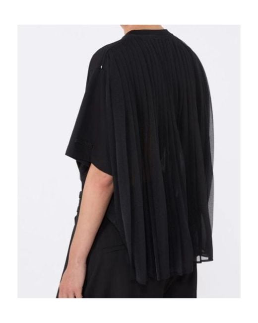Sportmax Black Spxspiga Back Pleated T-Shirt