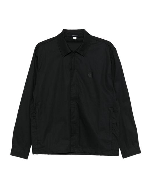 C P Company Black Zip-Around Overshirt for men