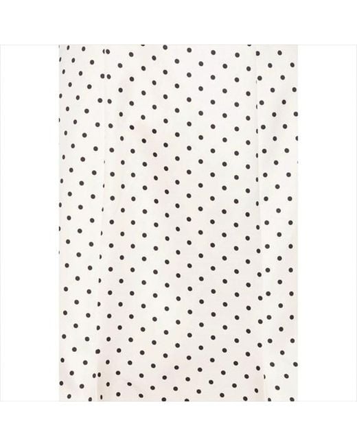 ROTATE BIRGER CHRISTENSEN White Polka-Dot Midi Dress