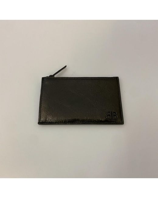Balenciaga Black Monaco Zipped Long Card Holder for men