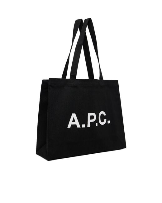 A.P.C. Black Diane Logo Tote Bag for men