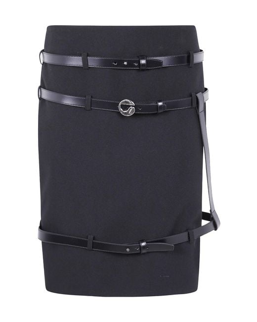 Coperni Blue Logo Plaque Belted Skirt