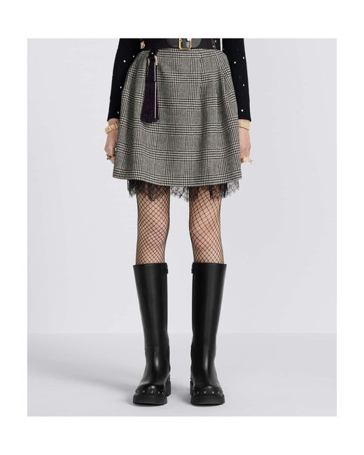 Dior Gray Pleated Short Skirt