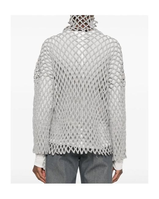 Sportmax Gray Open-Knit Top