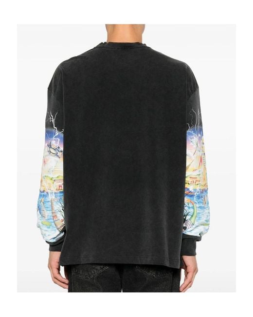 Casablanca Black Long-Sleeve T-Shirt for men