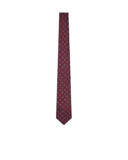 Emporio Armani Purple Geometric Jacquard Tie for men