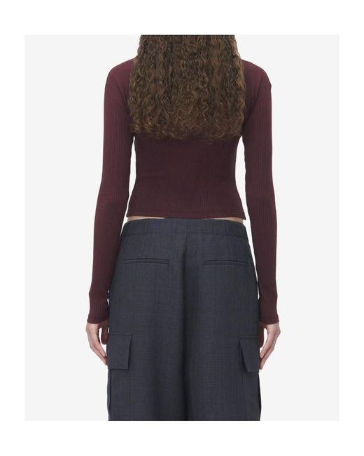 Alexander McQueen Purple Chain Detail Ribbed Top