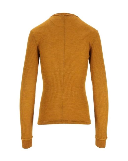 Forte_forte Brown Ribbed Lightweight Knitted Sweater
