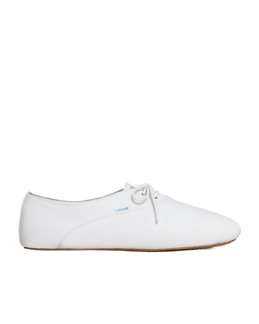 Céline White Ballet Lace-Up Shoe for men