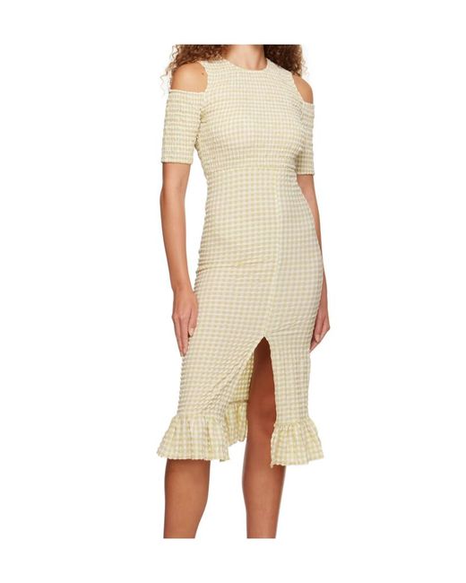 Ganni Natural Stretch Seersucker Smock Dress