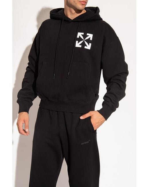 Off-White c/o Virgil Abloh Black Arrows Logo-Print Cotton Hoodie for men
