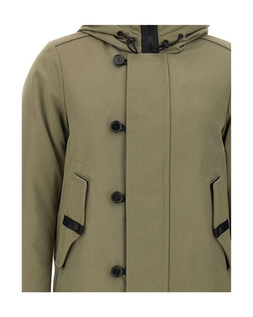 Peuterey Green Long-Sleeve Parka for men