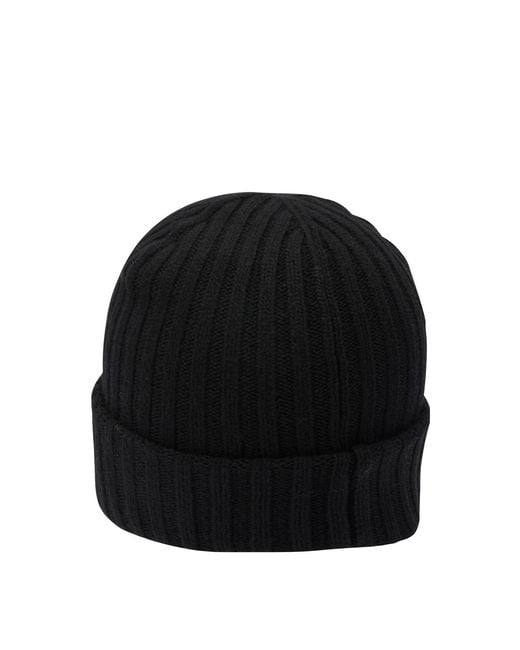 Ganni Black Wool Blend Beanie