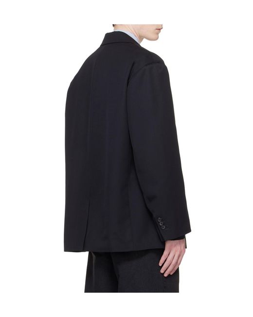 Ssstein Blue Oversized Wool Single-Breasted Suit Jacket for men