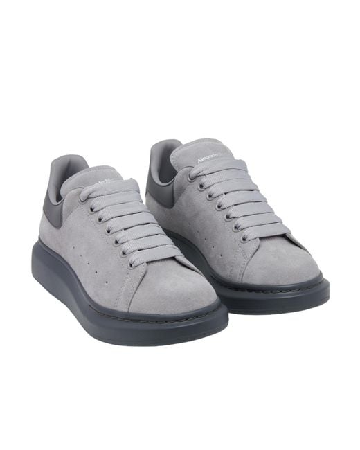 McQueen Gray Oversized Lace-Up Sneakers for men