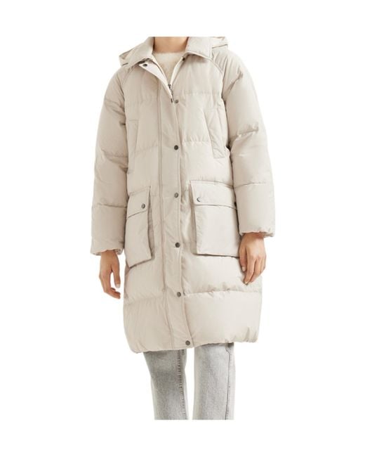 Brunello Cucinelli Natural Zipped Hooded Quilted Coat