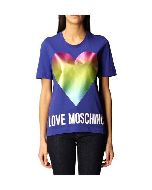 Moschino Blue Logo Details Short-Sleeved T-Shirt