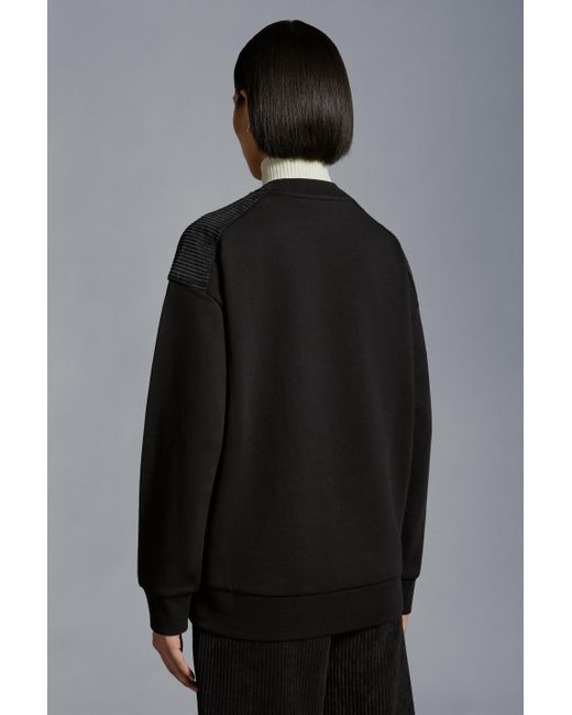 Moncler Black Logo Embroidered Crewneck Sweatshirt