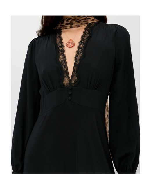 Rixo Black Long-Sleeved Dress