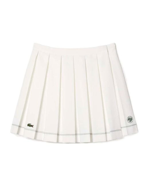 Lacoste Natural Solid Color Pleated Skirt