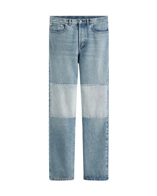 Dior Blue Patchwork Straight-Leg Jeans for men