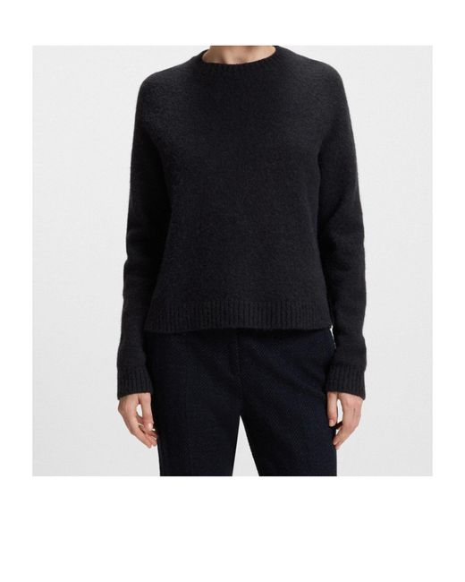 Boss Black Crew Neck Cropped Knit Sweater