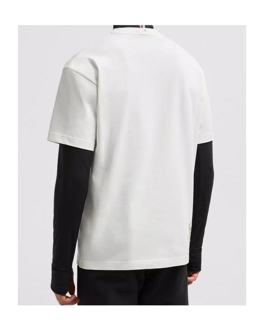 Moncler White Grenoble Regular Fit Crewneck T-Shirt for men