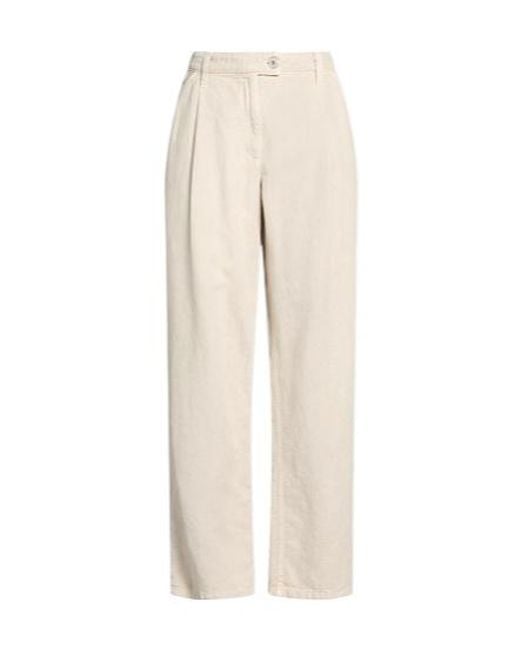 Brunello Cucinelli Natural Solid-Colored Straight-Leg Pants