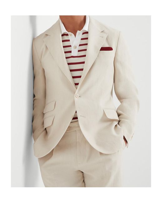 Brunello Cucinelli White Cavallo Blazer for men