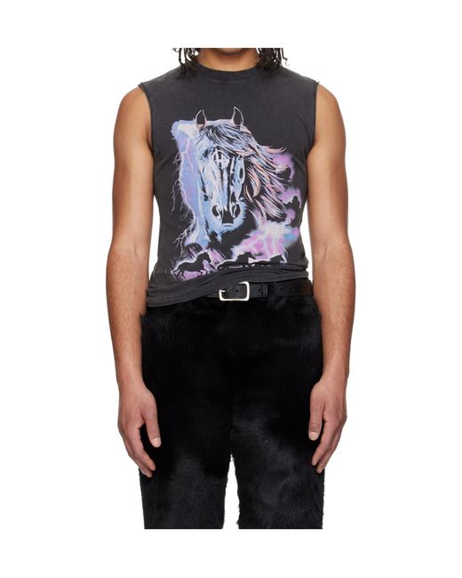 Lu'u Dan Black Year Of The Horse Series Sleeveless T-Shirts for men