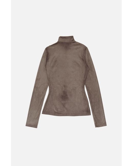 Acne Brown Printed Turtleneck Shirt