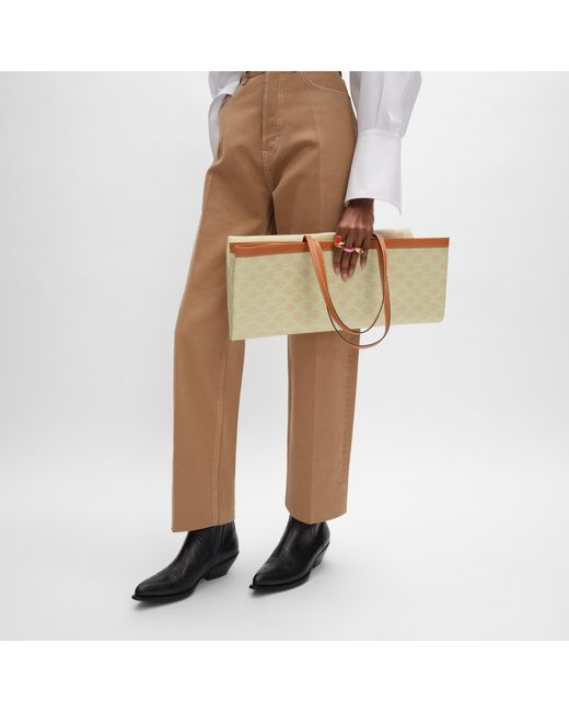 Céline Yellow Large Flat Shopper