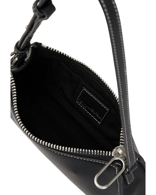Karl Lagerfeld Black Zip-Detail Curved Shoulder Bag
