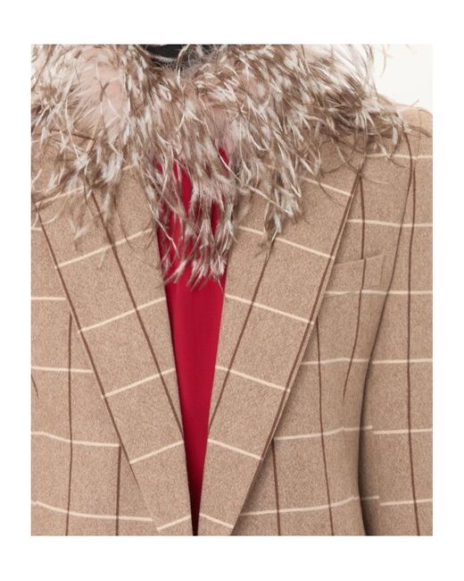 Valentino Natural Windowpane-Check Double-Breasted Blazer