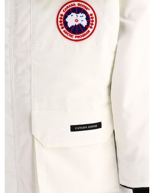 Canada Goose White Expedition Hooded Parka Coat for men