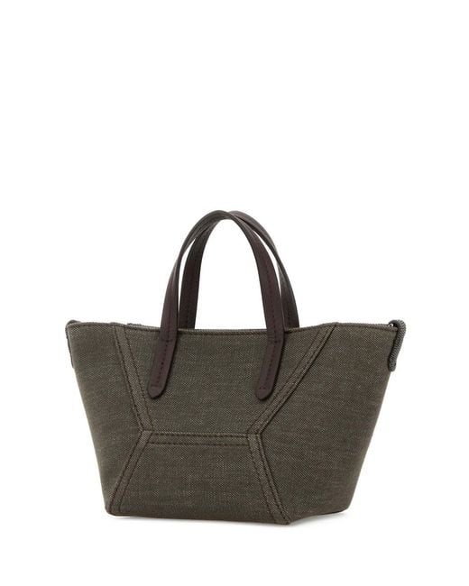 Brunello Cucinelli Brown Top Handle Tote Bag