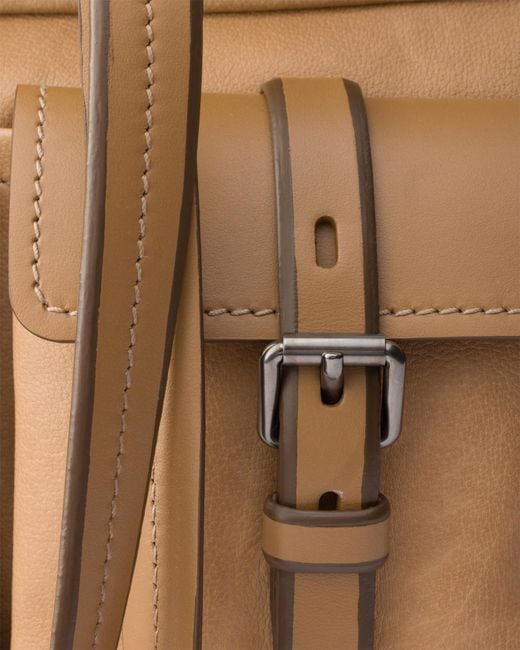 Prada Brown Route Large Leather Tote Bag