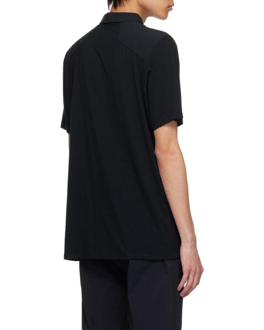 Arc'teryx Black Half-Zipper Short-Sleeved Polo Shirt for men