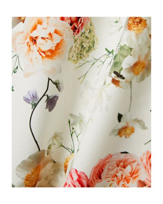 Adam Lippes White Floral-Print Cotton-Blend Twill Midi Dress